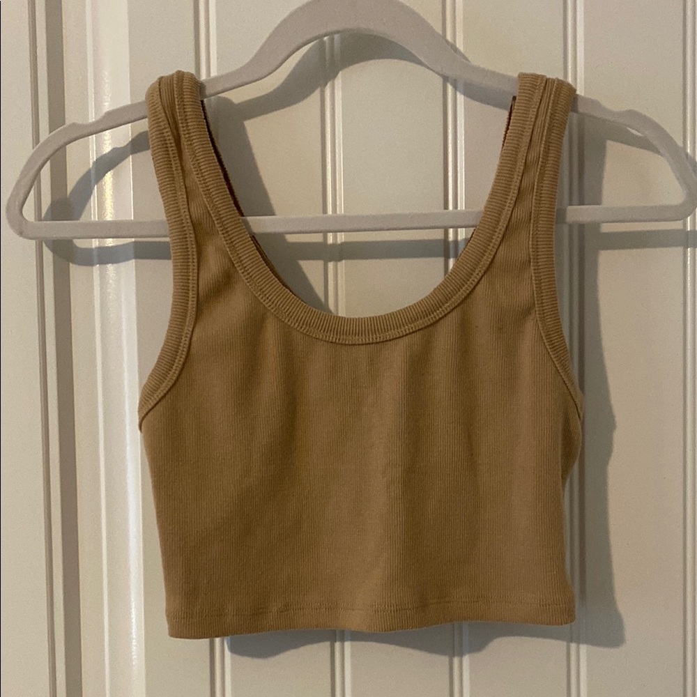 Signature8 Beige Ribbed Top